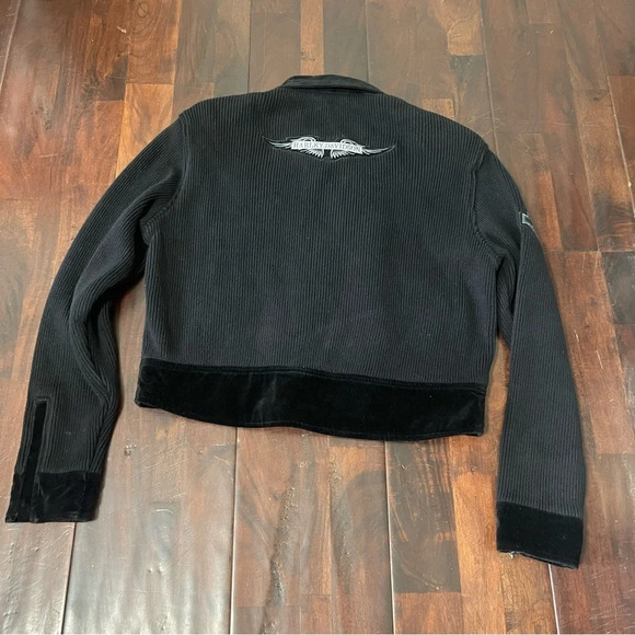 Harley Davidson Women’s Large Full Zip Jacket Velour Knit Riding - Picture 7 of 10